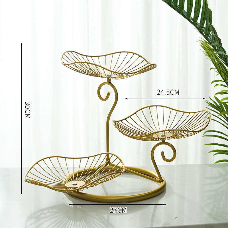 Modern Creative Fruit Basket Multilayer Living Room Dried Fruit Box Three-Layer Plate of Affordable Luxury Style Fashion Snack Plate