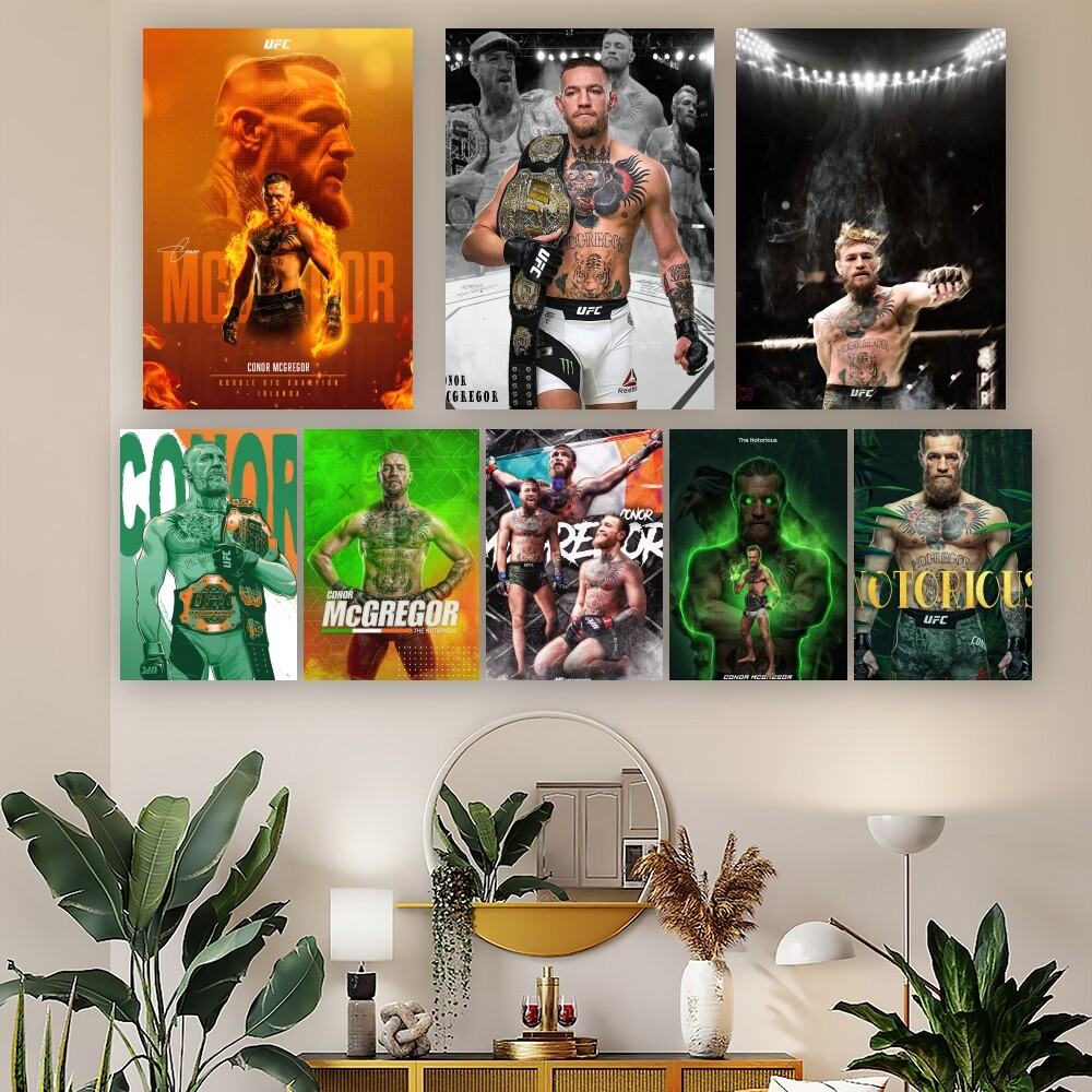 Conor Mcgregor Ufc Poster Phong Cách Hiện Đại Decal Dán Tường Dán Hình Ảnh Cho Phòng Khách Trang Trí Nhà Cửa