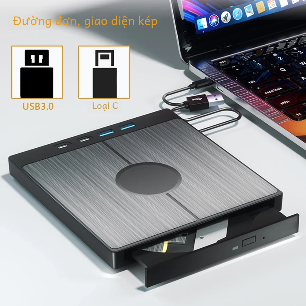 ALLOYSEED Ổ Đĩa CD/DVD Gắn Ngoài Di Động USB 3.0 Đầu Ghi Tốc Độ Cao Cho Laptop Máy Tính Để Bàn Với Hỗ Trợ Chỉnh Lỗi