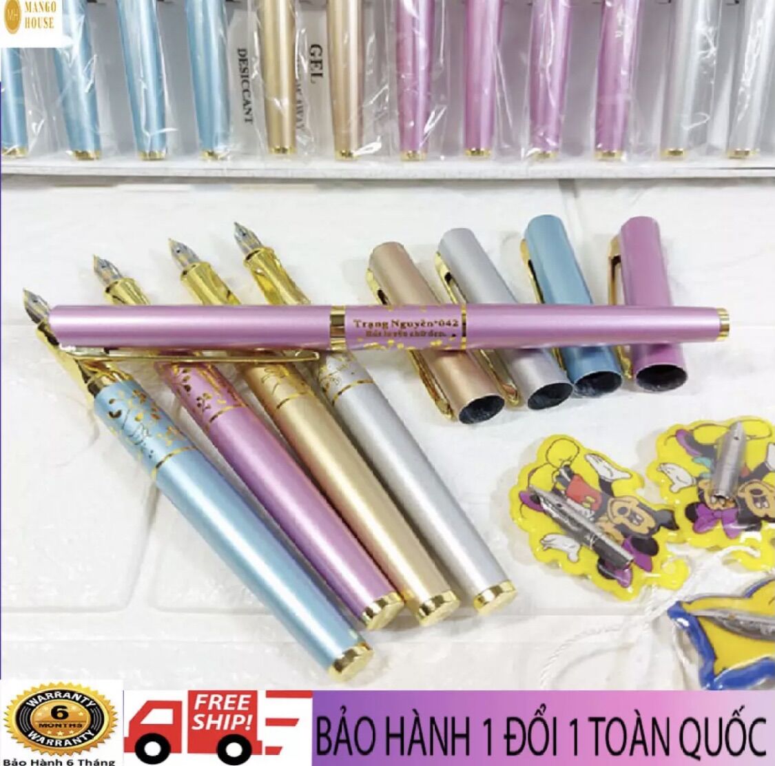 Bút luyện viết chữ đẹp Trạng Nguyên 042- Mango HOuse shop- Tặng kèm 01 ngòi dự phòng--Tạo nét thanh đậm, ngòi mài sắc nét, thiết kế tinh tế, sang trọng, có thể thay ngòi, vỏ kim loại -Bút máy học sinh, bút máy, bút mực, bút trẻ em