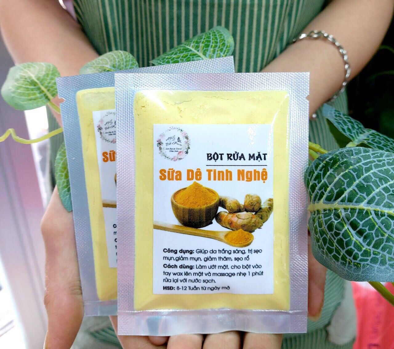 (Bộthouse)Bột Rửa Mặt Sữa Dê Tinh Nghệ/ Giảm Thâm/Hết Nám/Sáng Da.