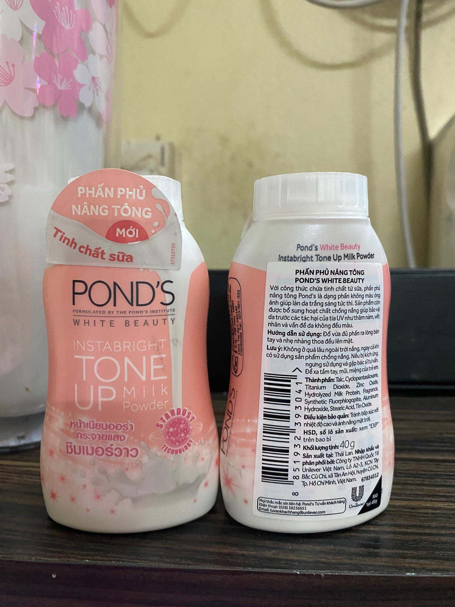 2 chai PHẤN PHỦ TRANG ĐIỂM POND'S TONE UP MILK POWDER NHẬP KHẨU THÁI LAN 40G