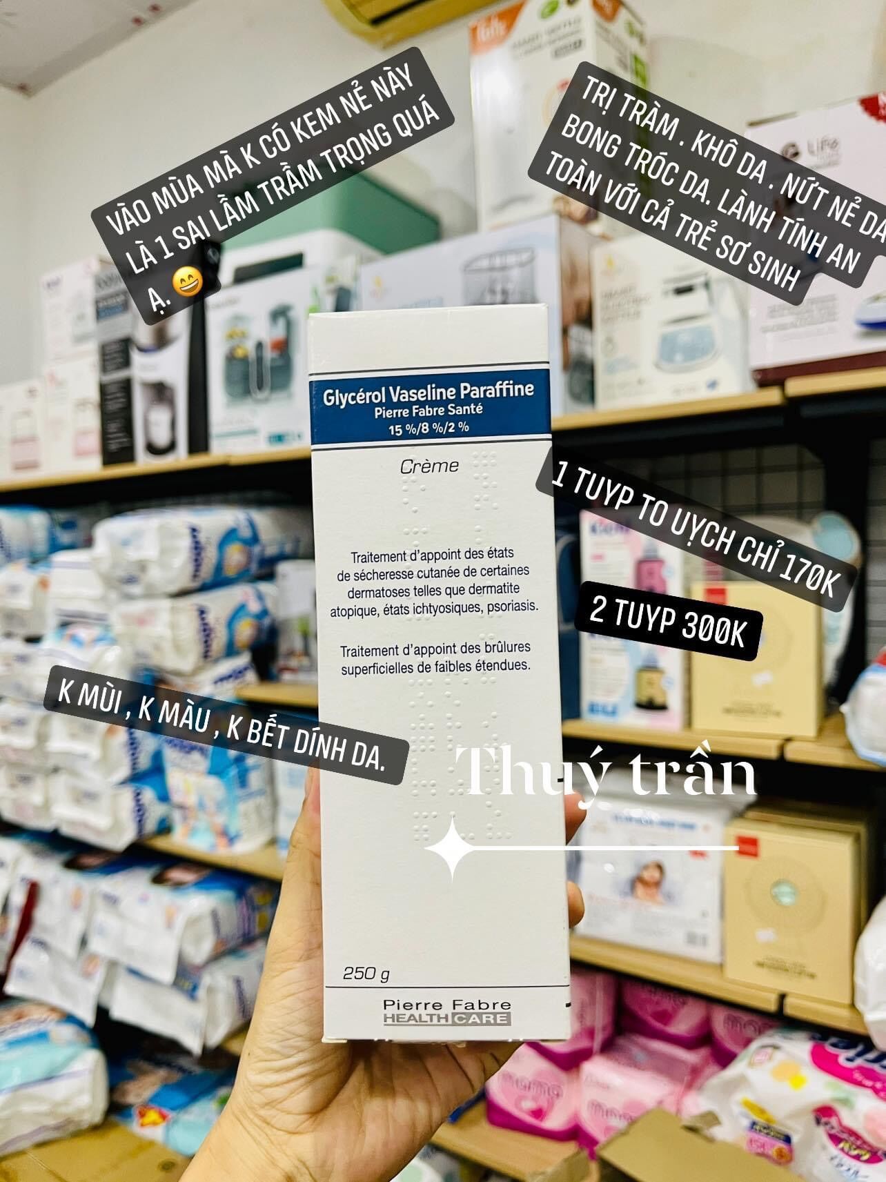 Kem dưỡng ẩm tràm nẻ dexeryl Pháp