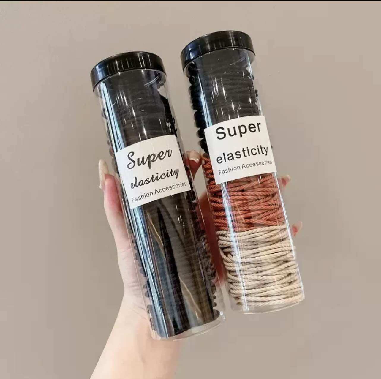 Hộp 100 Sợi Cột Tóc Thun Co Dãn Phong Cách Hàn Quốc