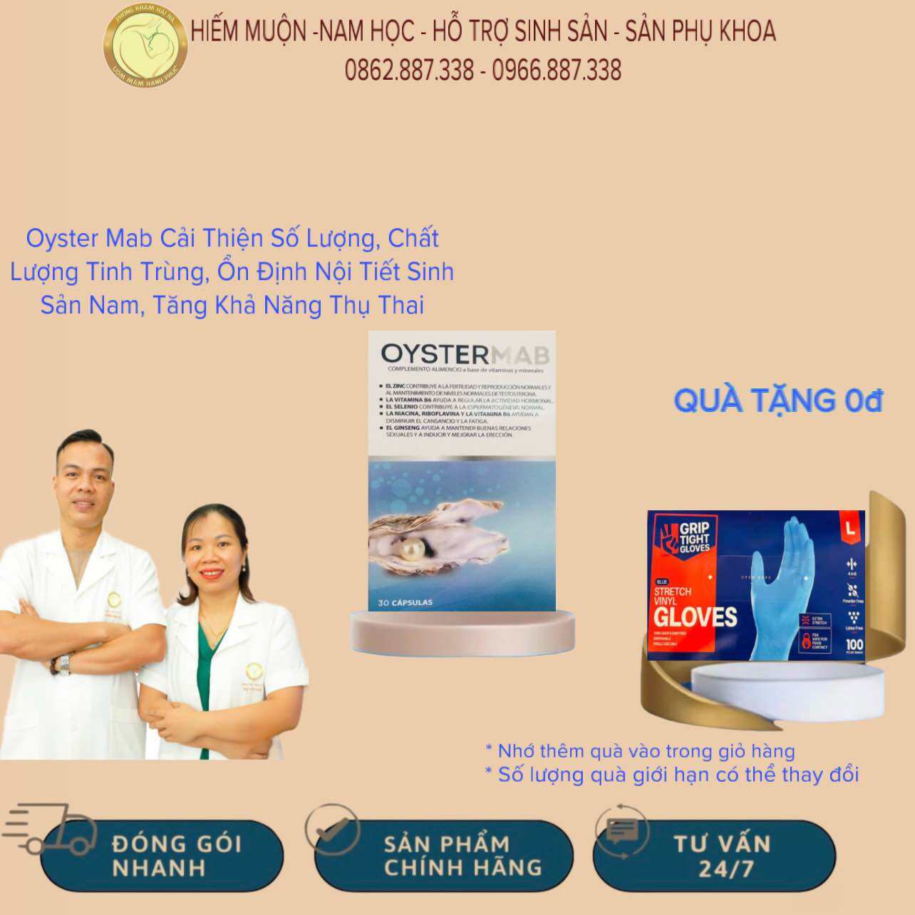 [CHÍNH HÃNG] Hàu Nauy, giúp tăng cường sức khỏe ở nam giới OYSTER MAB tăng cường chức năng sinh lý