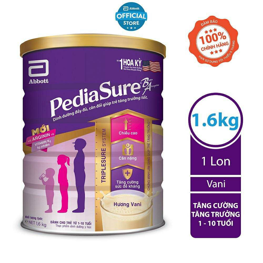 Sữa bột Pediasure 1.6kg hương vani (Date mới)