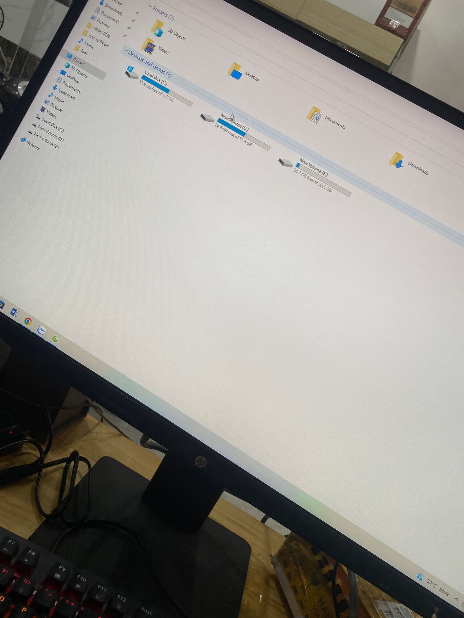 Màn hình máy tính HP 27inch, full viền, model: HP V272