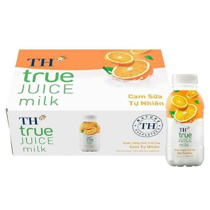 Sữa Trái cây TH true 2 vị cam dâu(12 chai 300ml)