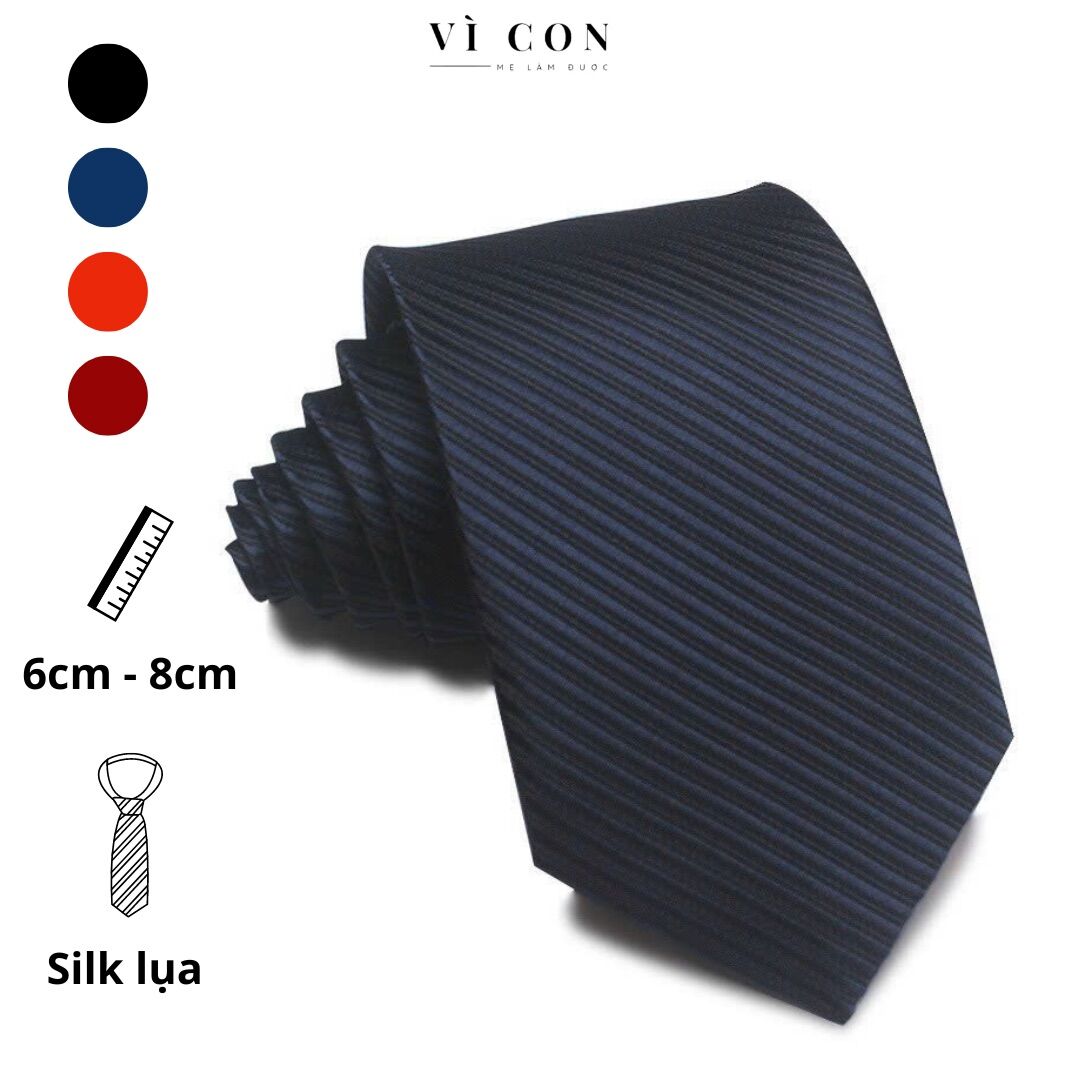 Cà vạt nam bản nhỏ 6cm VICON vải silk lụa cao cấp, cà vạt nam bản nhỏ
