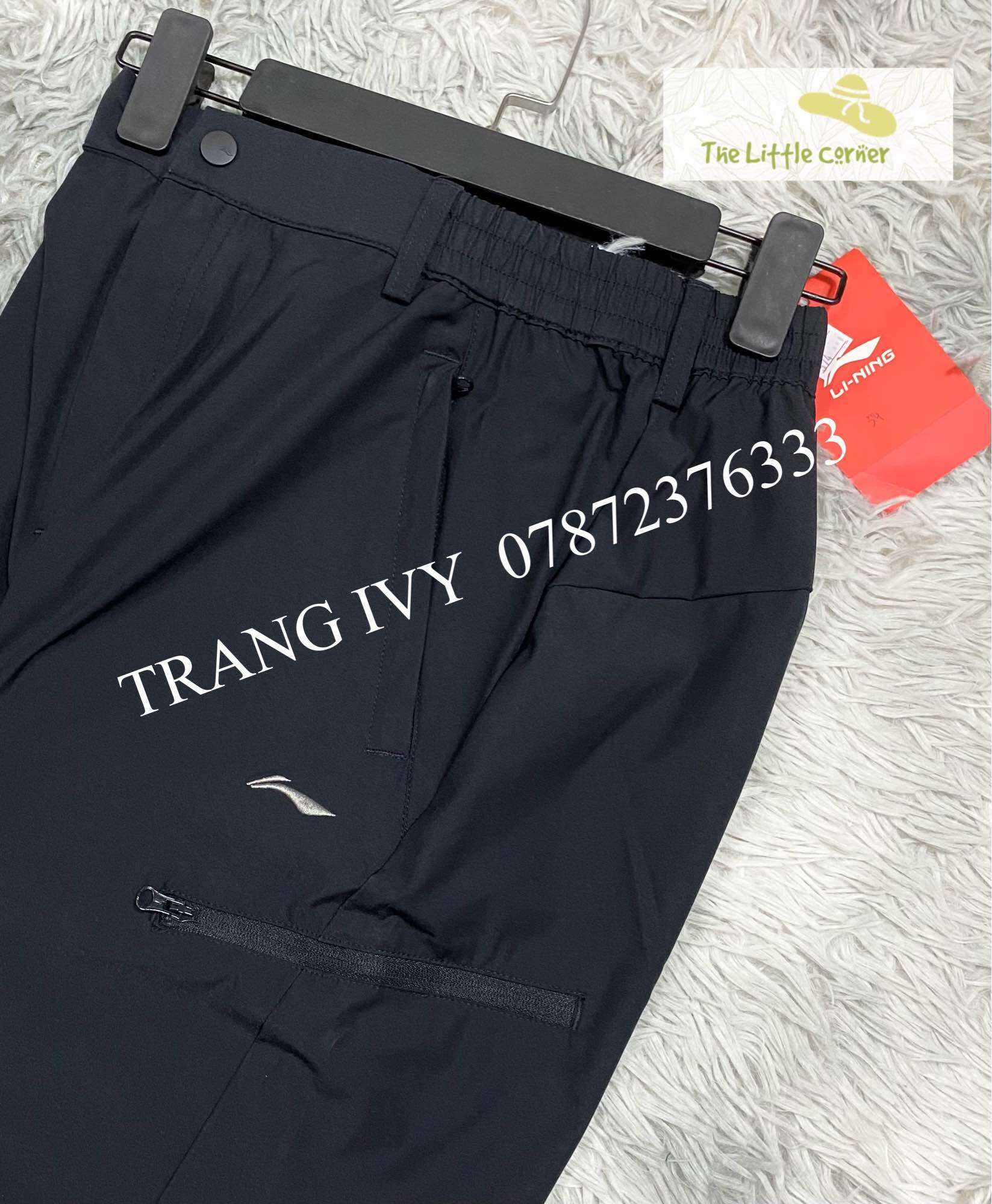 Quần gió cạp khuy nam nữ Lining