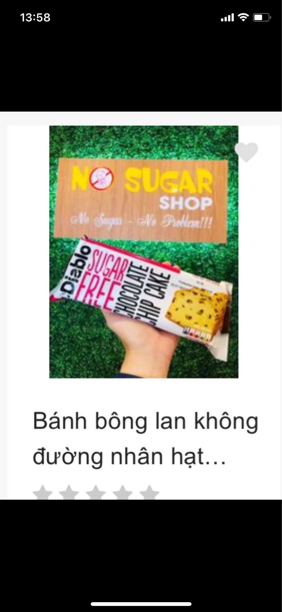 Bánh bông lan không đường nhân hạt socola Diablo