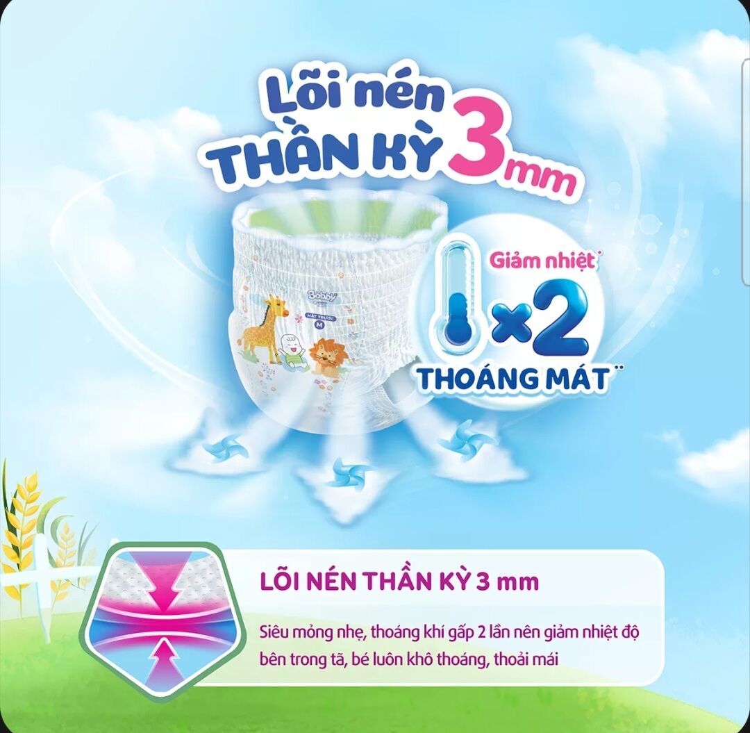 [Mới] Tã quần Bobb 3mm Mega Jumbo Gạo non L96+8