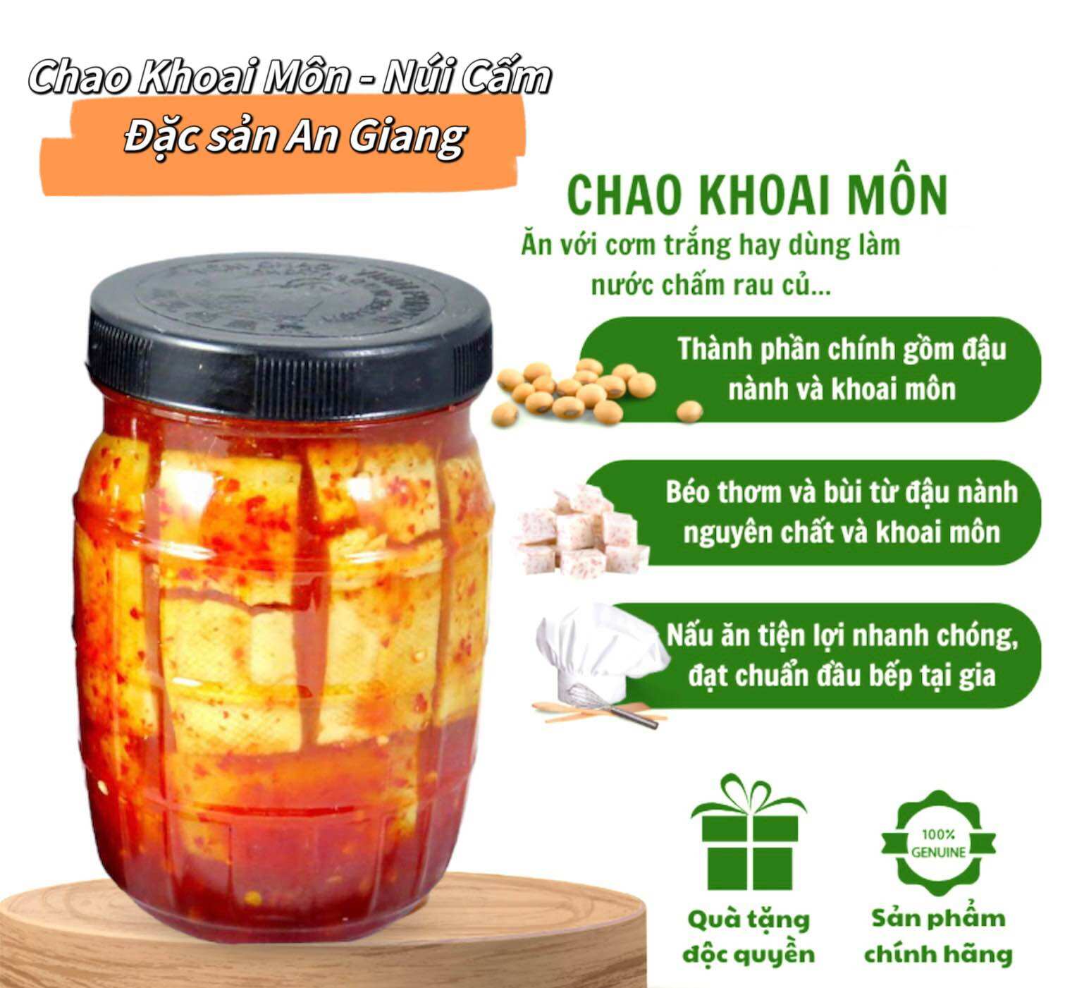 Chao khoai môn- Chao môn Núi Cấm - Đặc sản An Giang - Hộp 700g