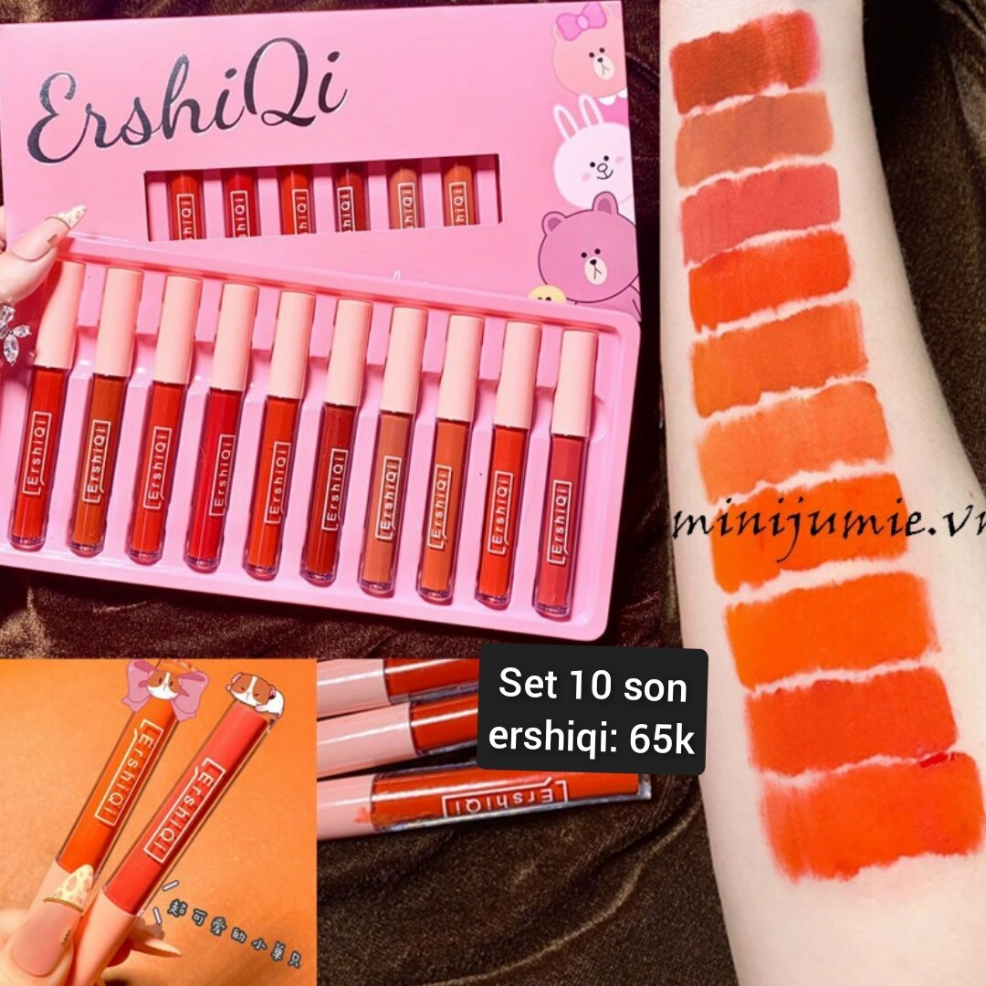 Set 10 thỏi son ershiqi siêu lì