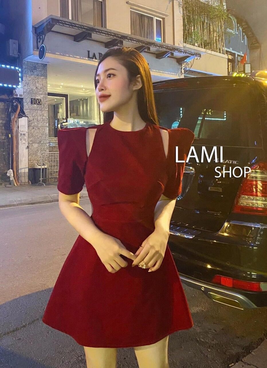 (D124 SHOP BIGSIZE NỮ 50KG ĐẾN 90KG) đầm khoét vai không nơ cổ tròn