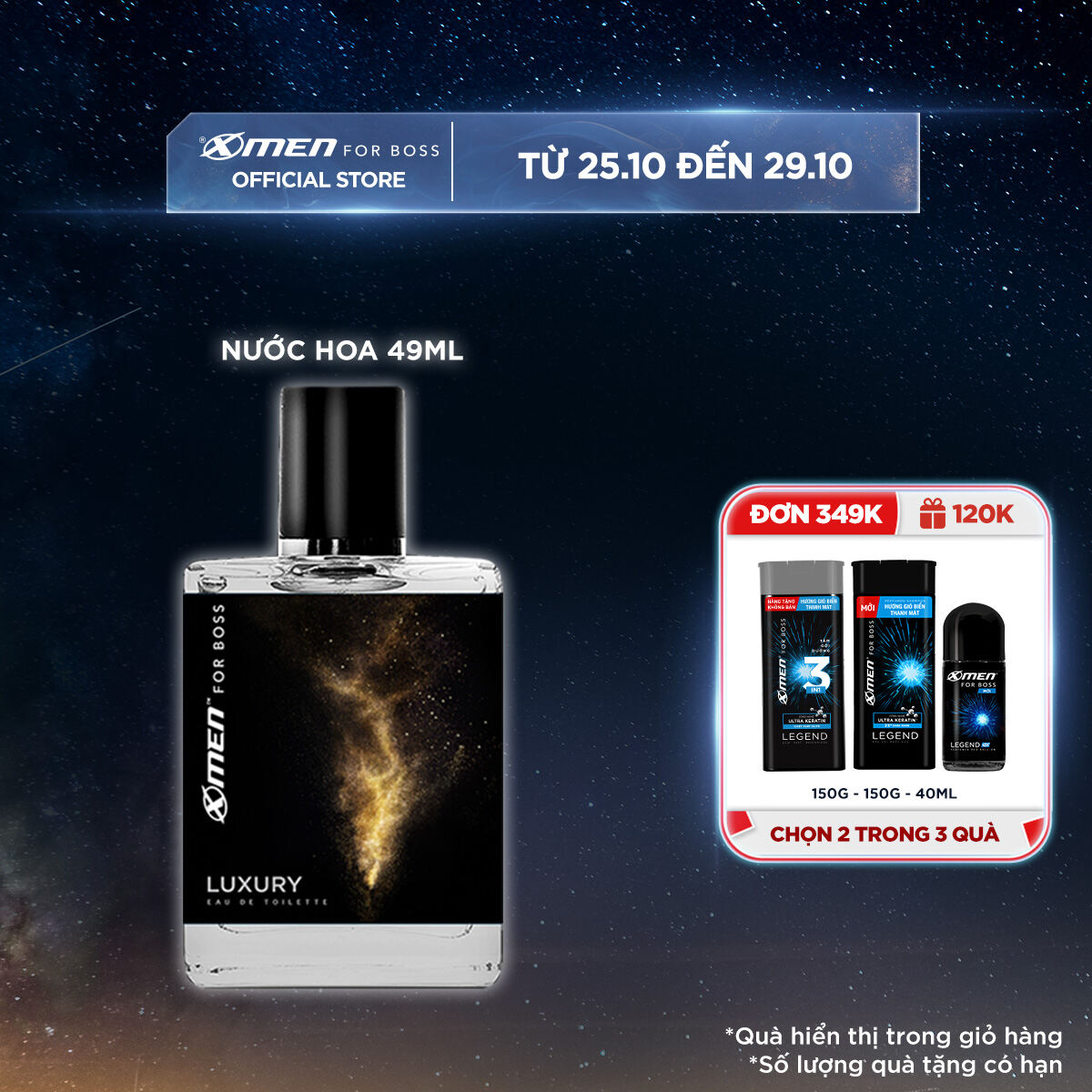 Nước hoa EDT X-Men for Boss Luxury - Mùi hương sang trọng tinh tế 49ml