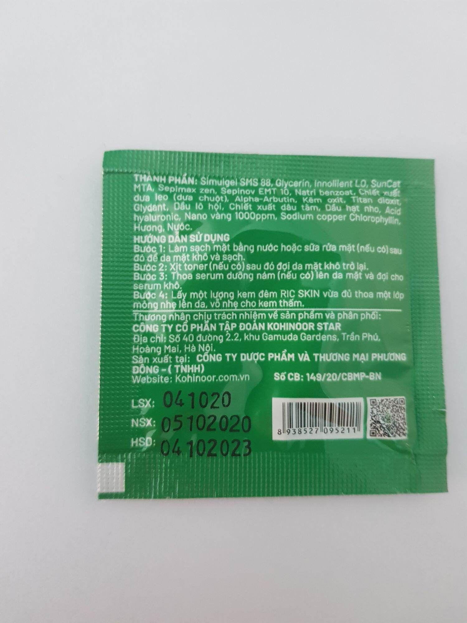 [HCM]kem face ric skin đêm (gói 3g)