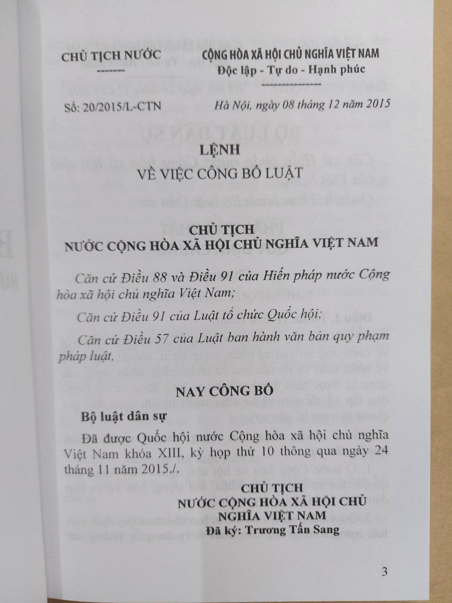 Bộ Luật Dân Sự