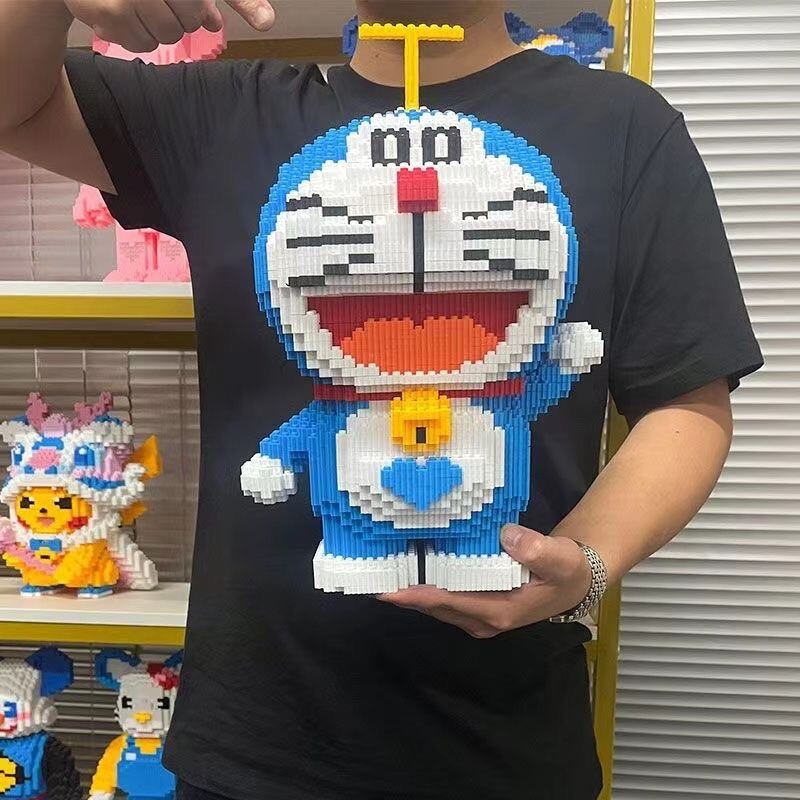 [HOÀN TIỀN  6%]Đồ chơi xếp hình lắp ráp mô hình nhân vật hoạt hình siêu to mèo máy doremon pikachu