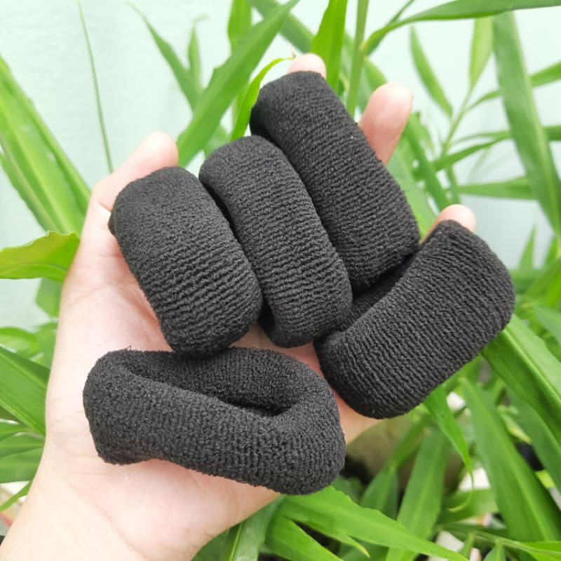 Túi 10 thun cột tóc màu đen trơn