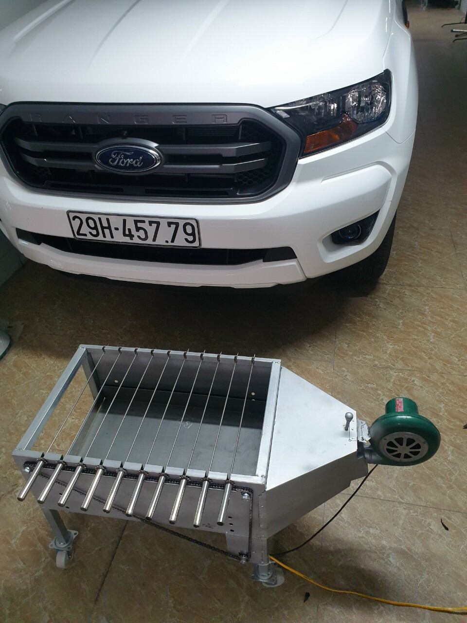 Máy nướng thịt đa năng 10 xiên có bễ thổi