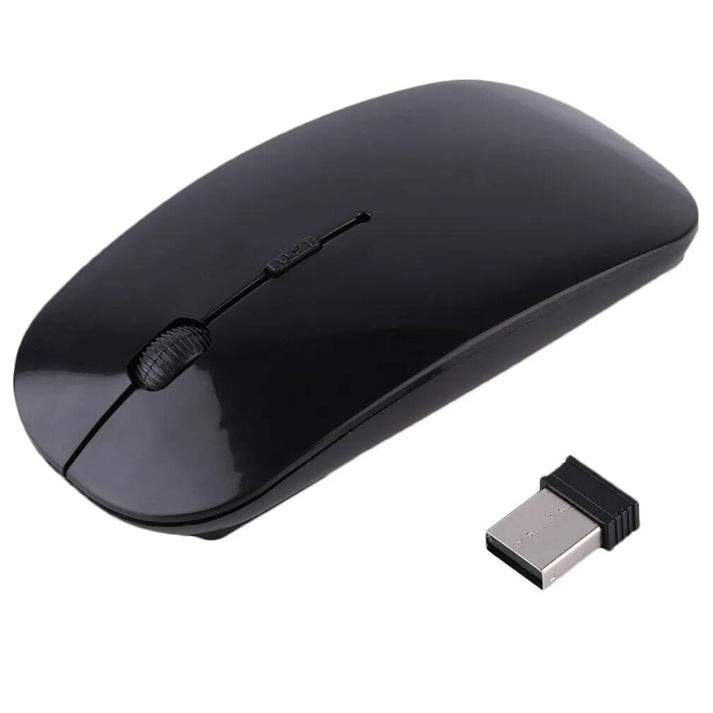 Siêu mỏng USB 2.4GHz chuột không dây chuột không dây 1600DPI 4 nút chuột không dây cho PC máy tính để bàn máy tính xách tay Windows máy tính