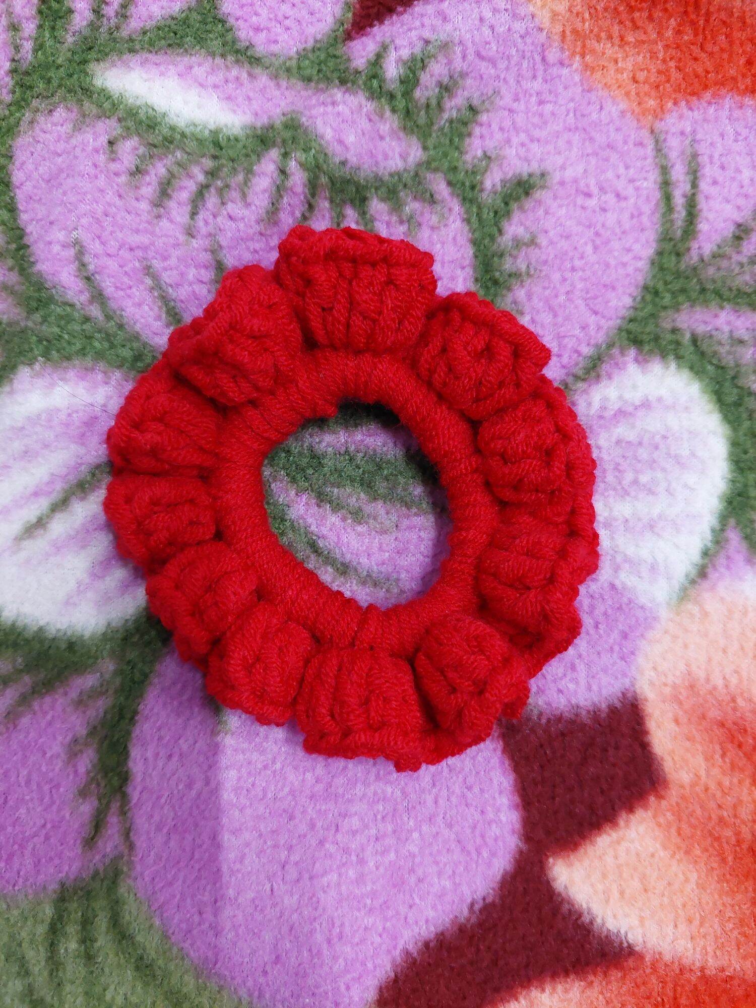 chun cột tóc bằng len móc tay handmade