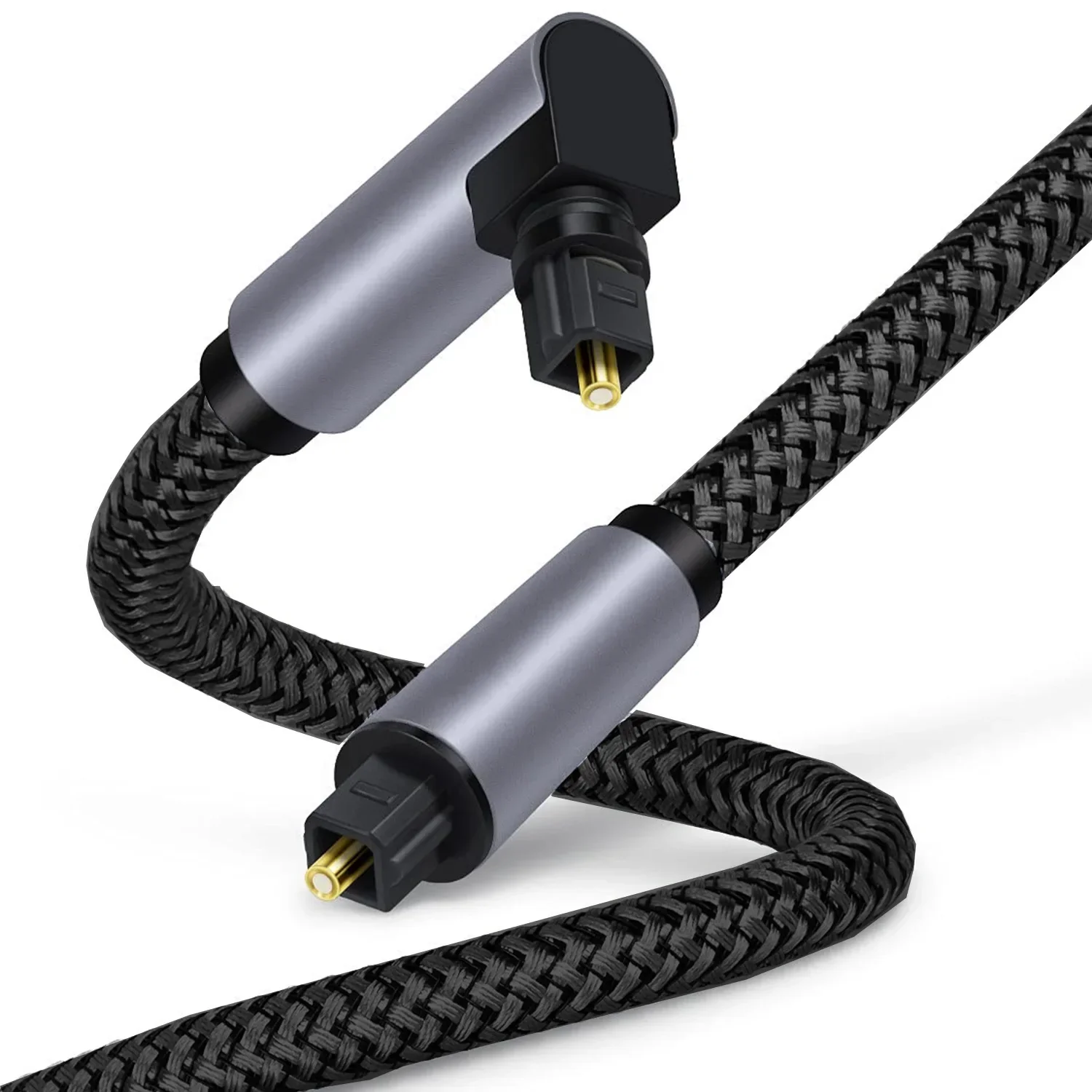 Cáp âm thanh quang học kỹ thuật số 90 độ 5.1 góc toslink spdif cáp sợi đồng trục cho máy nghe nhạc blu-ray xbox soundbar màn hình máy tính tv box khuếch đại