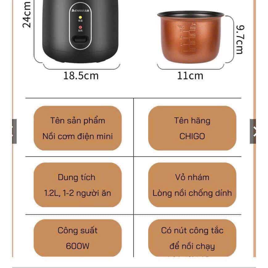 Nồi cơm điện nội địa trung 1.2L
