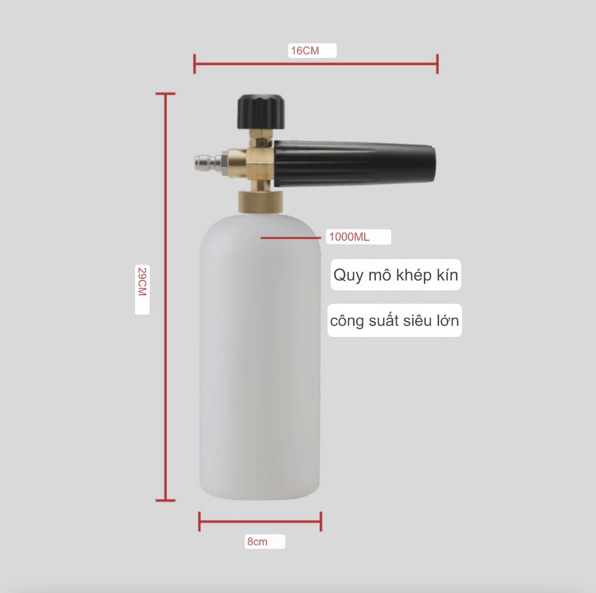Bình Phun Tạo Bọt Tuyết Rửa xe 1L