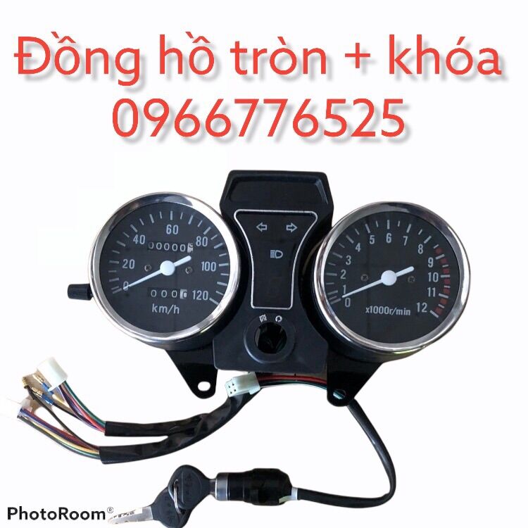 Đồng hồ tròn kèm khoá xe ba gác loại tốt
