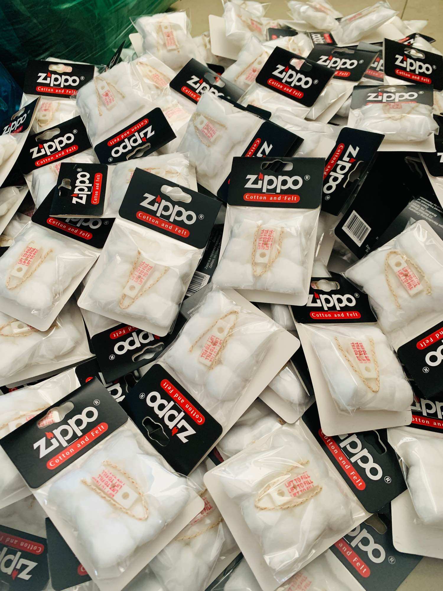 Bông Zippo ( gồm bông , tim , chặn xăng đỏ )