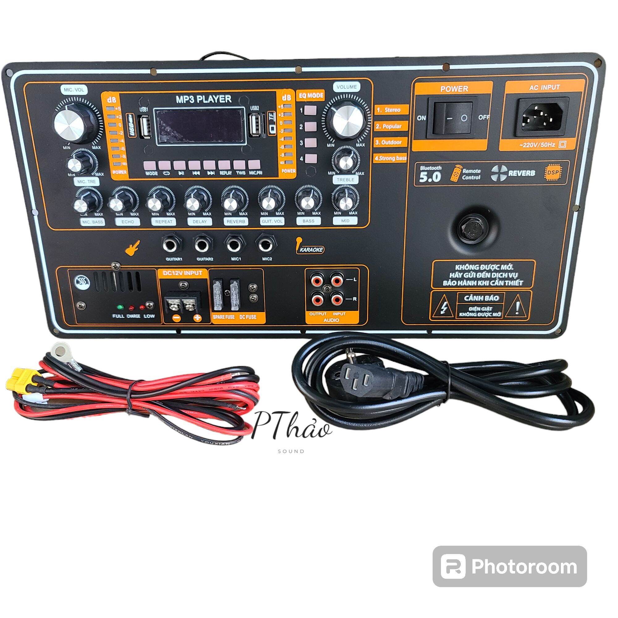 Mạch loa kéo V212HE 520W Bass 40 50 Đơn Đôi Echo Reverb