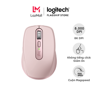 Chuột không dây Logitech MX Anywhere 3S Silent - Cuộn nhanh 8000 DPI lướt trên mọi bề mặt USB C Bluetooth Windows PC Linux Chrome Mac