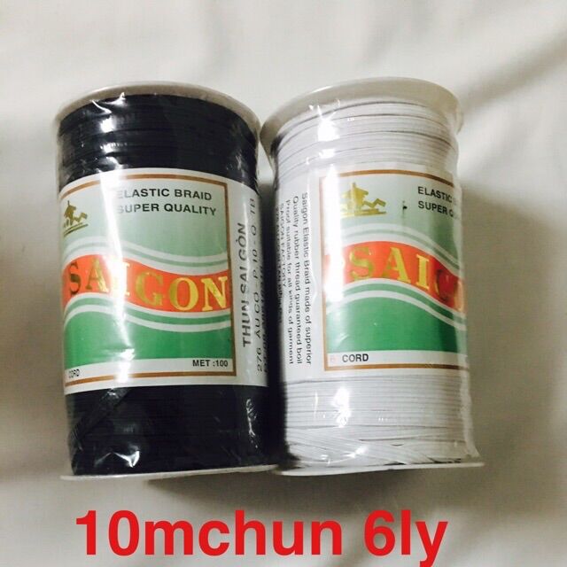 10m chun 6ly trắng thay chun quần bo áo