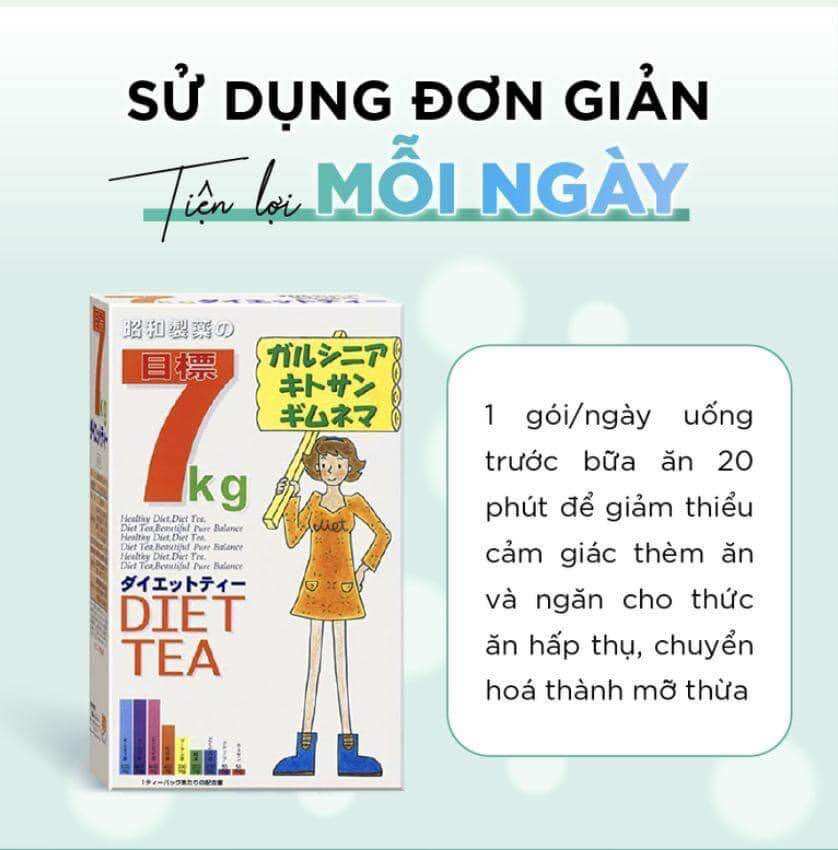 Trà giảm câ.n 7kg Diet Tea đốt cháy m.ỡ thừa Nhật Bản
