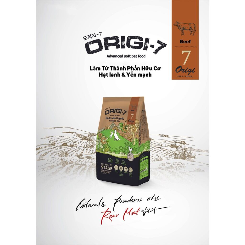 Hạt hữu cơ - ORIGI7 dành cho chó 2KG