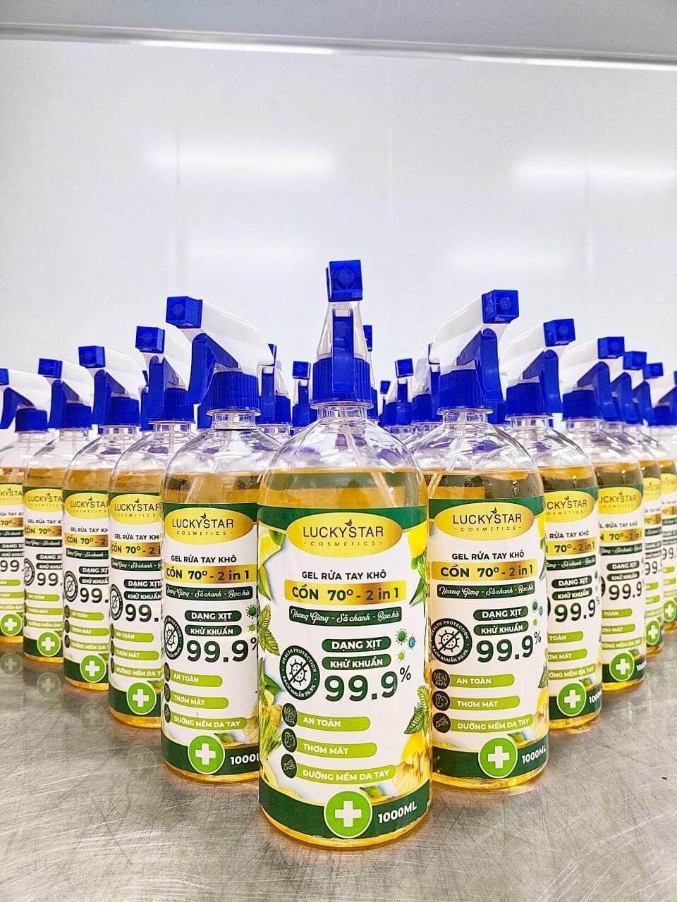 Cồn sát khuẩn 70 độ_ hương gừng, sả chanh, bạc hà _ thể tích 1000ml_ tác dụng sát khuẩn diệt vi khuẩn, đuổi mũi.MUA 1 TẶNG 1