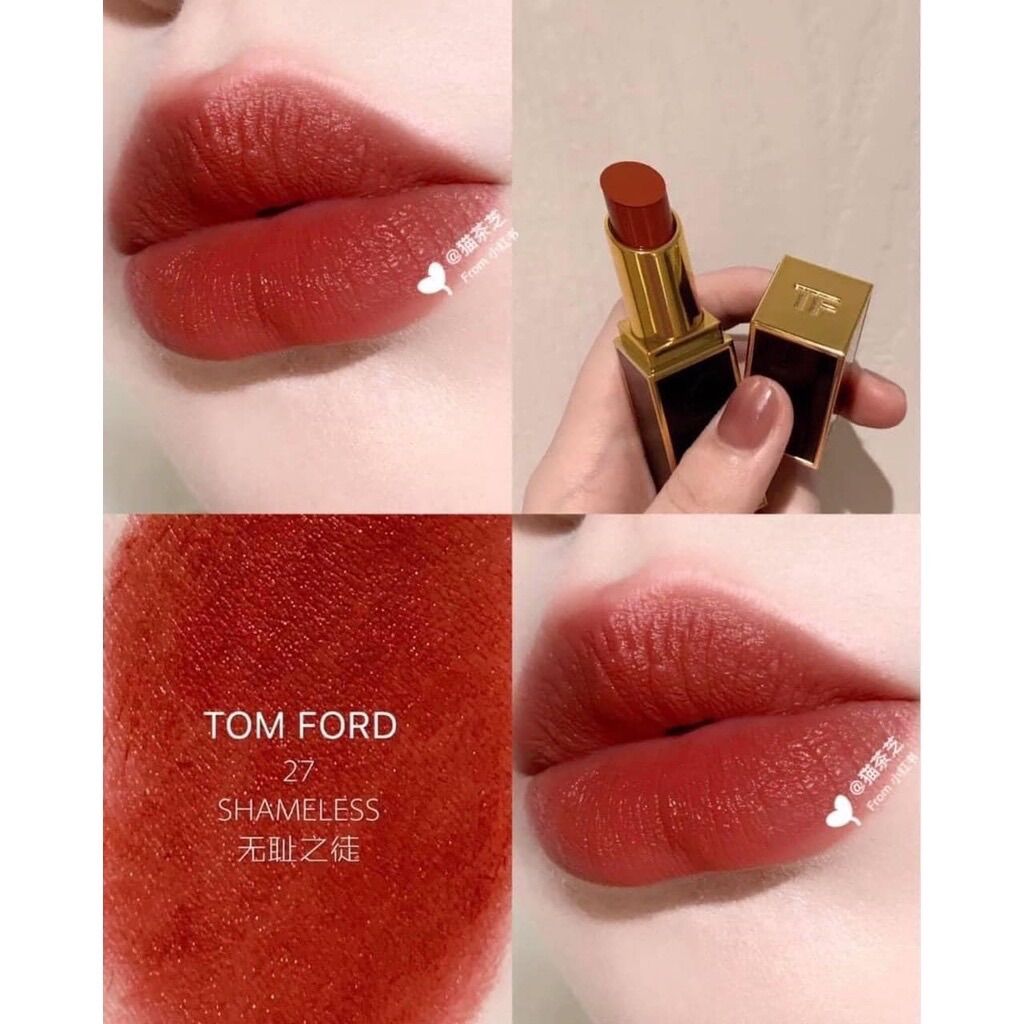 Son tomford tom ford lip color satin matte màu 24 marocain & 27 shameless - lamii beauty
