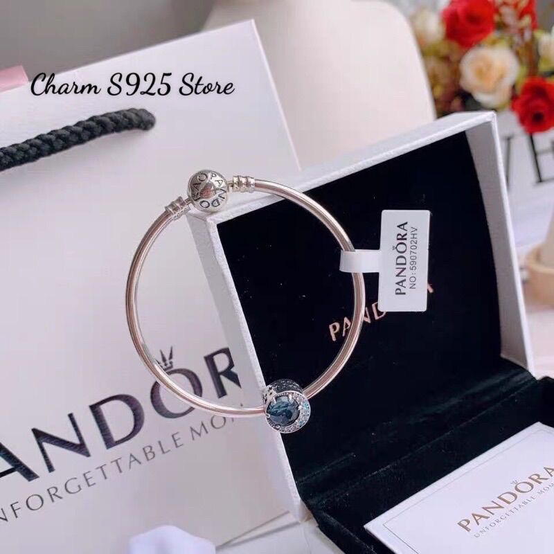 COMBO BỘ VÒNG TAY PAN ALE MIX 1 HẠT CHARM MẶT TRĂNG BẠC S925 CAO CẤP