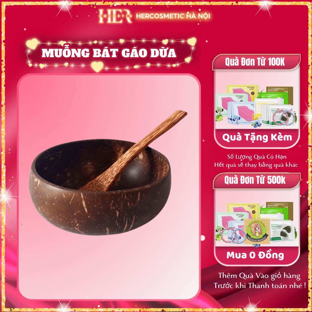 Bát gáo dừa kèm thìa , bộ bát bé xinh + thìa gáo dừa