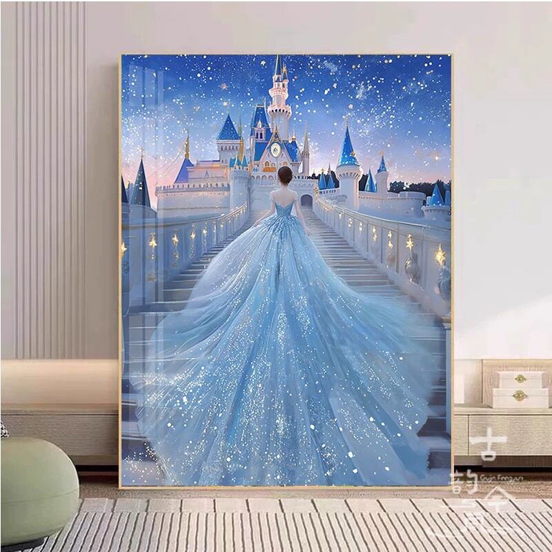 High-End Blue Series Wedding Dress Cross Stitch 2025 New Line Embroidery High Aesthetic Diamond Full Paste 5D Cross Stitch Kit Giá  433,000 Đồng*Miễn phí vận chuyển