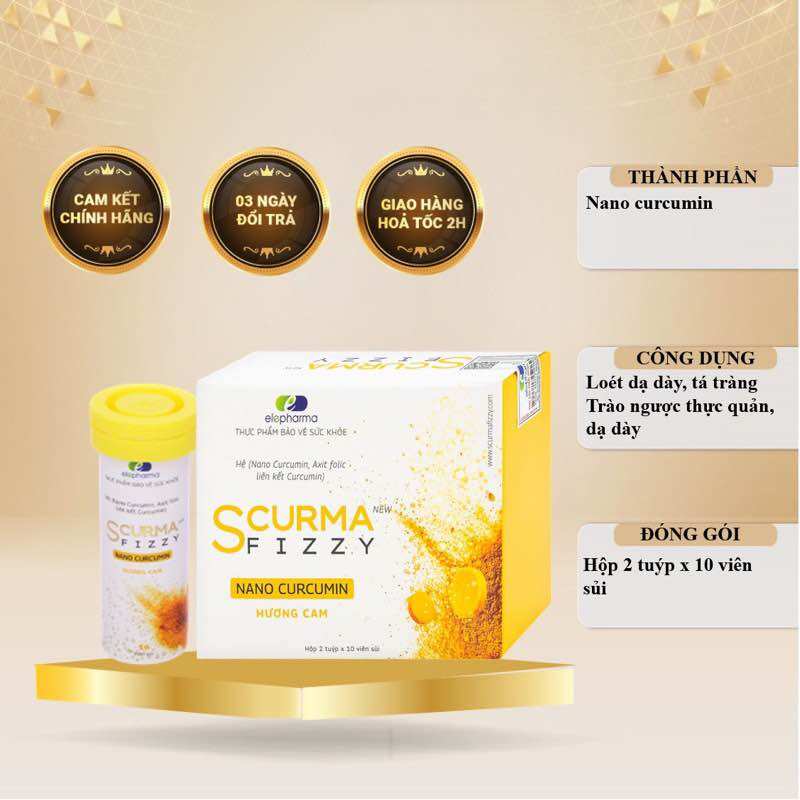 combo 2 hộp SCurma Fizzy - Viên sủi tinh chất nghệ đột phá Nano Curcumin