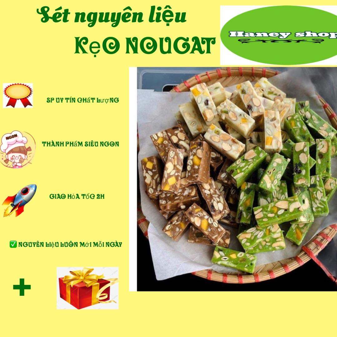 KẸO NOUGAT [KẸO HẠNH PHÚC] SÉT NGUYÊN LIÊU TỰ LÀM