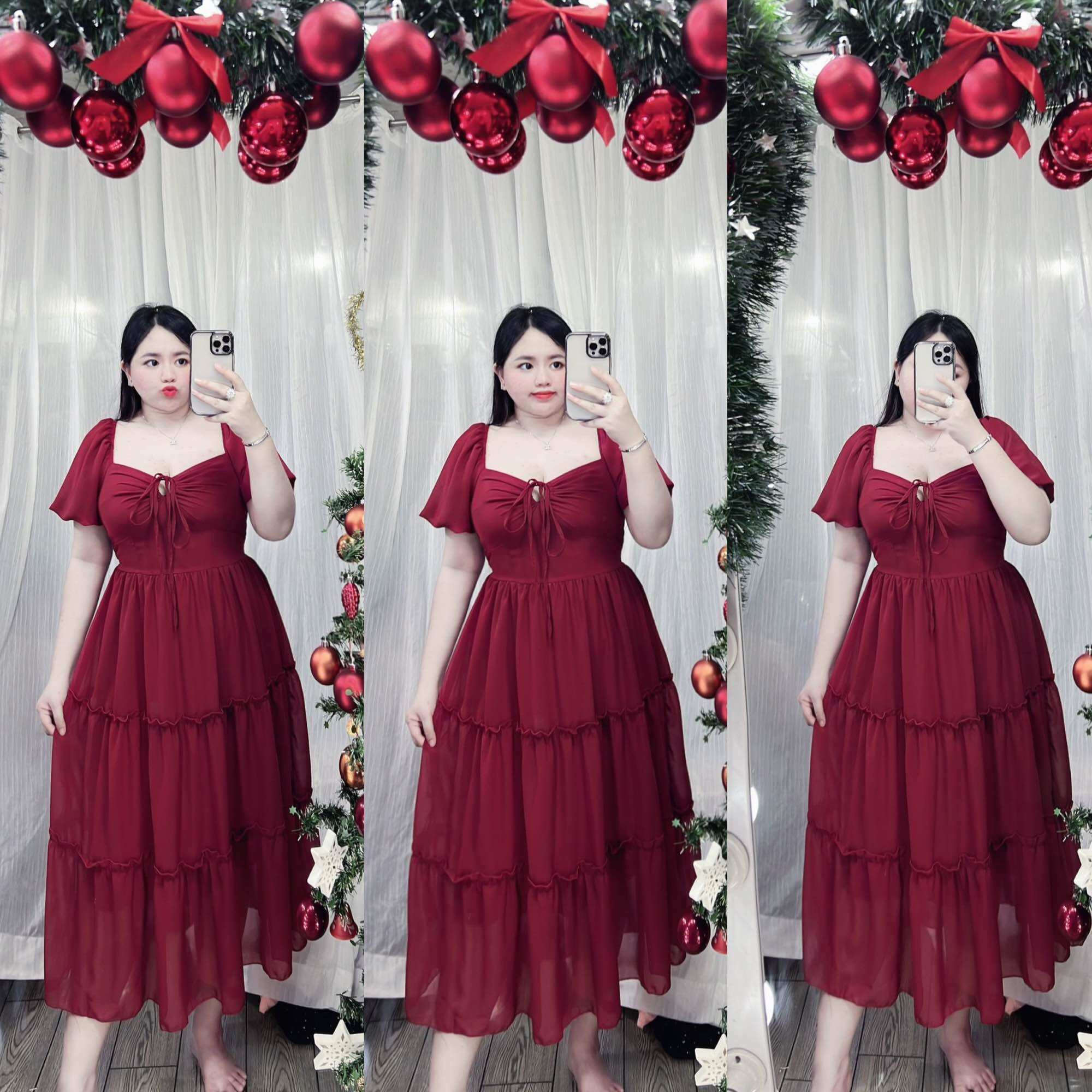 [Bigsize 60-90kg] Đầm maxi tay bí