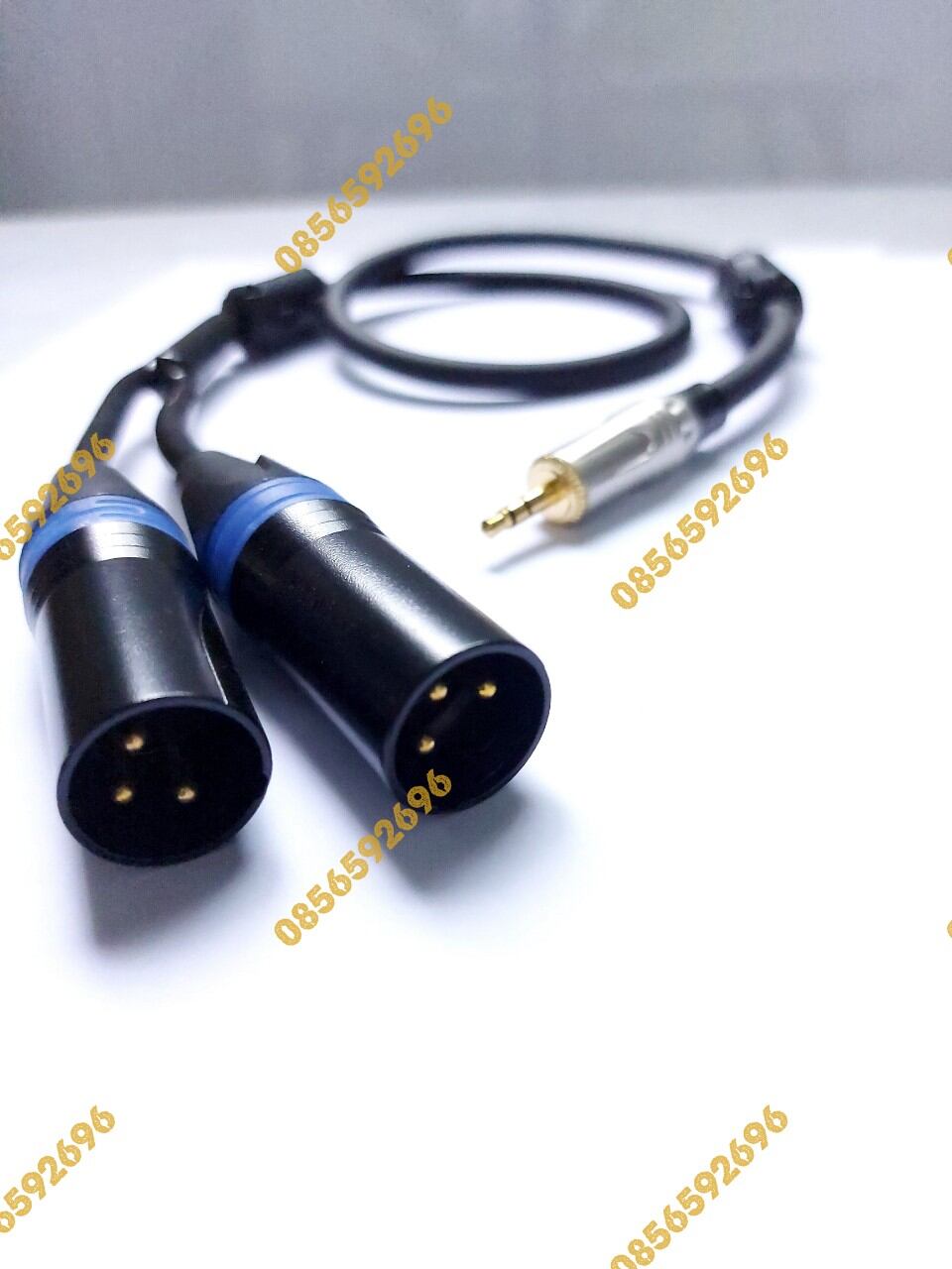 Dây tín hiệu jack 3.5mm ra 2 jack canon dương, dài 3m