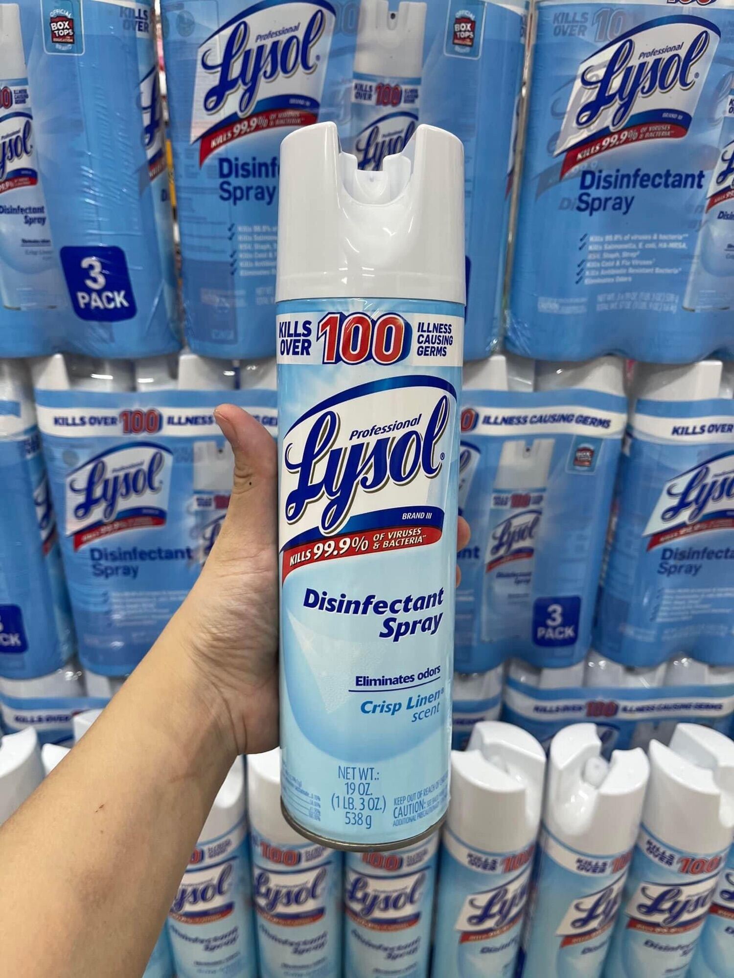 Chai xịt diệt khuẩn Lysol Disinfectant Spray Crisp Linen, hàng Mỹ - 538g