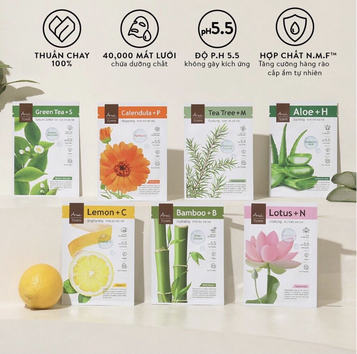 Mặt nạ ARIUL 7 DAYS MASK Chanh LEMON + C (Vitamin C) 25ml