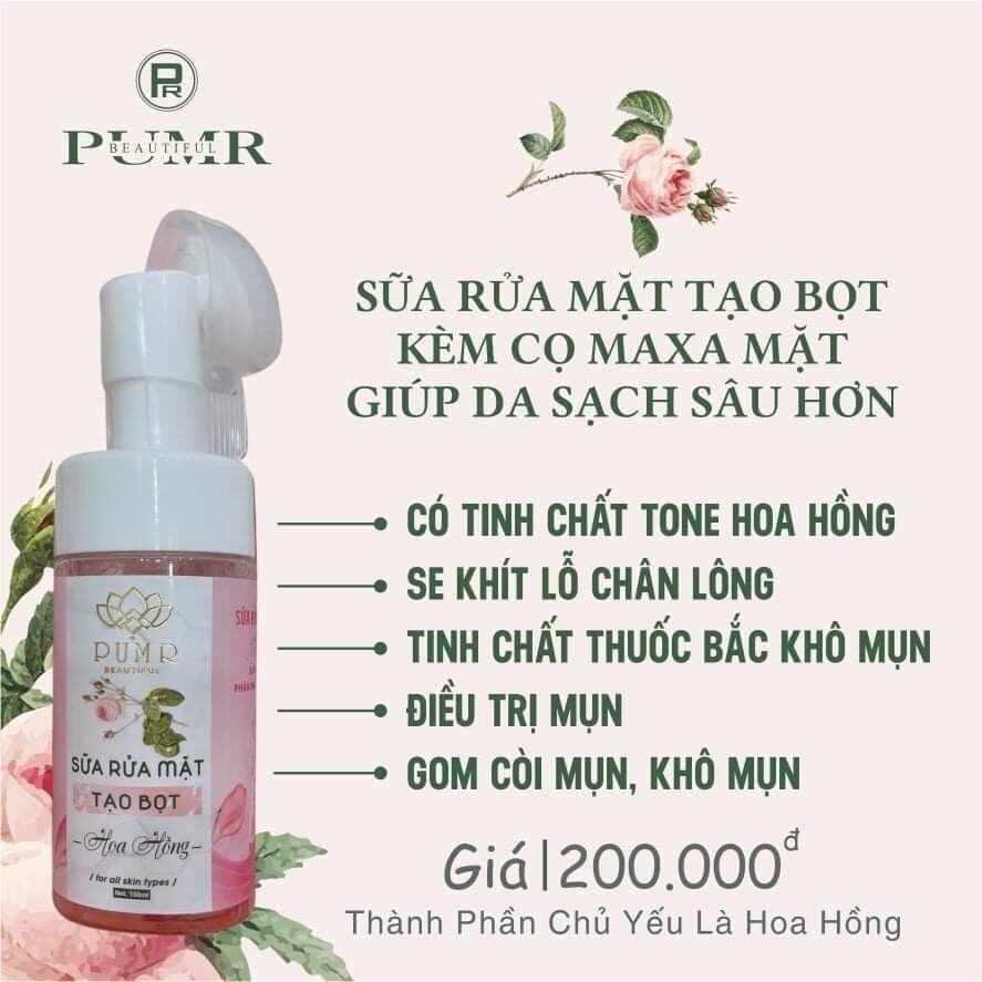 Sữa rữa mặt tạo bọt hoa hồng