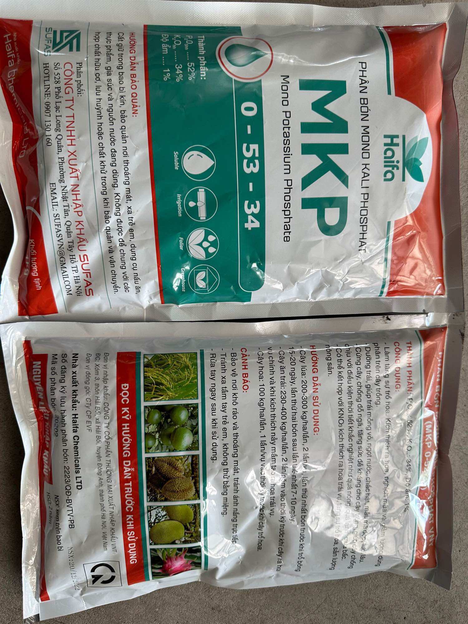 Phân bón lá MKP haifa gói 1kg